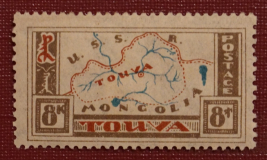 8 к.1927 г., Карта ТНР, Тува (ТНР).